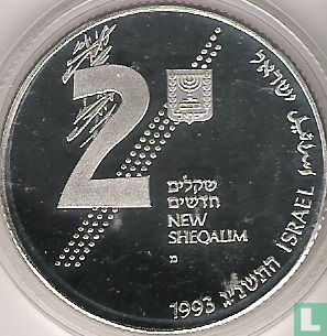 Israël 2 nieuwe sheqalim 1993 (JE5753 - PROOF) "Revolt and heroism" - Afbeelding 1