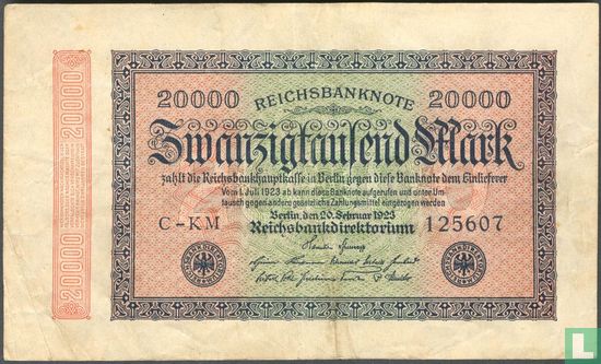 Allemagne 20 000 mark (P.85b) - Image 1