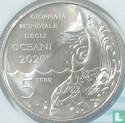 San Marino 5 euro 2020 "World Oceans Day" - Afbeelding 1