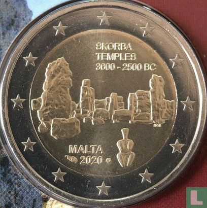 Malta 2 Euro 2020 (Coincard) "Skorba temples" - Bild 3