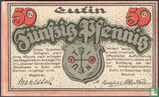 Eutin, Stadt - 50 Pfennig 1920 - Bild 1