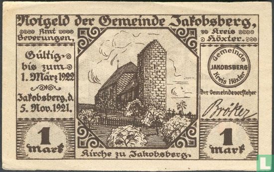 Jakobsberg, Gemeinde - 1 Mark 1921 - Afbeelding 1