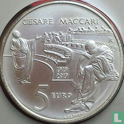 Italy 5 euro 2019 "100th anniversary Death of Cesare Maccari" - Image 1