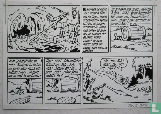 Suske en Wiske - Planche originale (p. 21) - Le roi boit - (1970) - Image 3