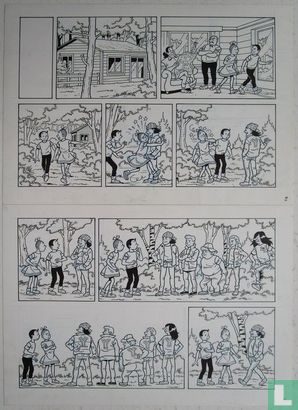 Suske en Wiske - originele pagina (p.1) in inkt - Het rinkelende raderwerk - (2006) - Afbeelding 1