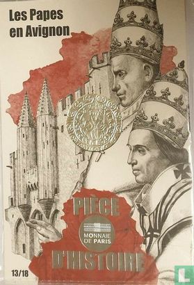 France 10 euro 2019 (folder) "Piece of French history - Popes in Avignon" - Image 1