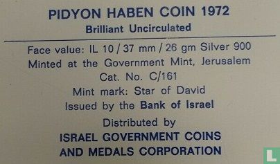 Israël 10 lirot 1972 (JE5732 - avec étoile) "Pidyon Haben" - Image 3