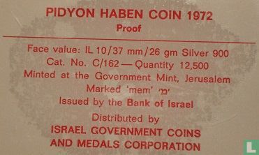 Israel 10 lirot 1972 (JE5732 - PROOF) "Pidyon Haben" - Image 3