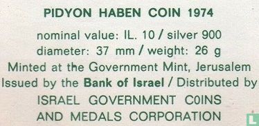 Israel 10 lirot 1974 (JE5734) "Pidyon Haben" - Image 3