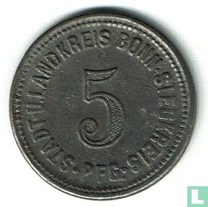 Bonn 5 pfennig 1918 - Afbeelding 2