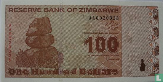 Zimbabwe 100 dollars 2009 - Image 1
