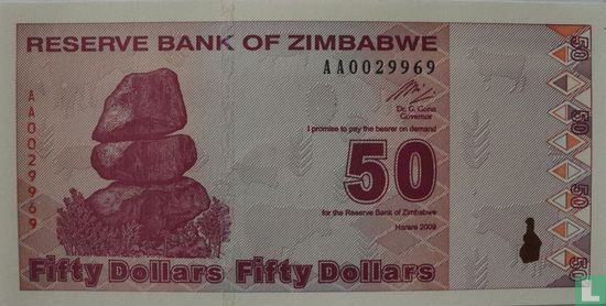 Zimbabwe 50 Dollars 2009 - Afbeelding 1