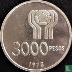 Argentinië 3000 pesos 1978 (PROOF) "Football World Cup in Argentina" - Afbeelding 1