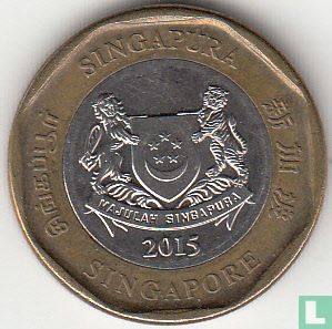 Singapour 1 dollar 2015 - Image 1