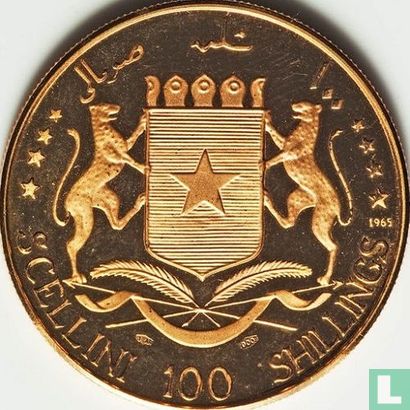 Somalië 100 shillings 1965 (PROOF) "5th anniversary of Independence" - Afbeelding 1