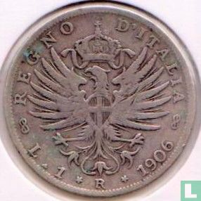 Italië 1 lira 1906 - Afbeelding 1