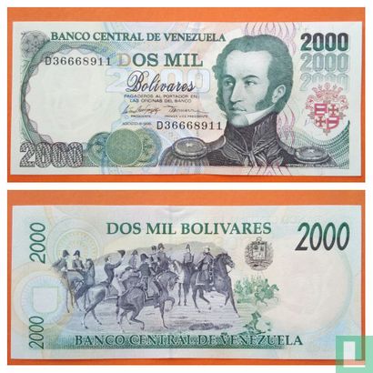 Venezuela 2,000 Bolívares 1998