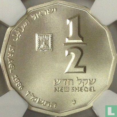 Israël ½ nieuwe shekel 1986 (JE5747) "Akko" - Afbeelding 1