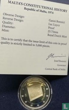 Malta 2 euro 2015 (PROOF) "Proclamation of the Republic in 1974" - Image 3