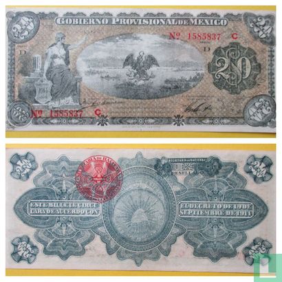 Mexico Regionaal  20 Peso 1914 VERA CRUZ 