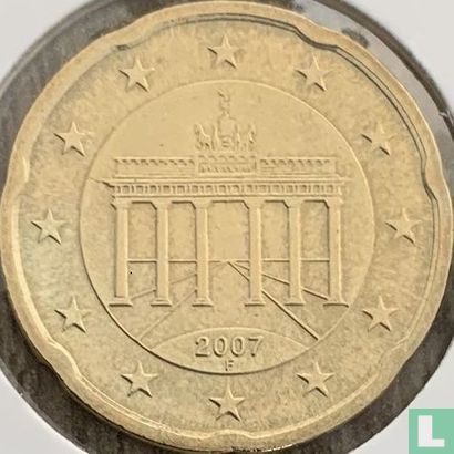 Germany 20 cent 2007 (F - misstrike) - Image 1