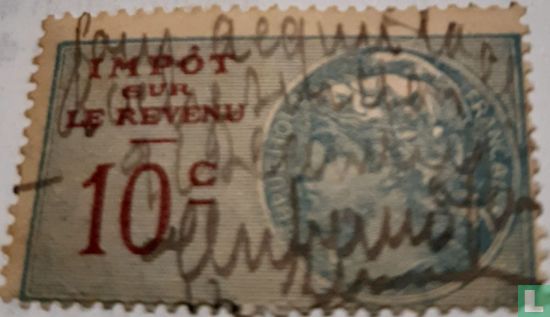 France timbre impôt sur le revenue Médaillon de Tasset (10c)