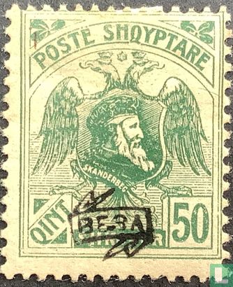 Skanderbeg with double-headed eagle