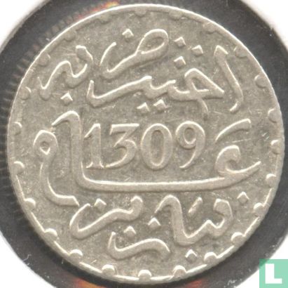 Morocco ½ dirham 1891 (AH1309) - Image 1