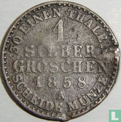 Pruisen 1 silbergroschen 1858 - Afbeelding 1