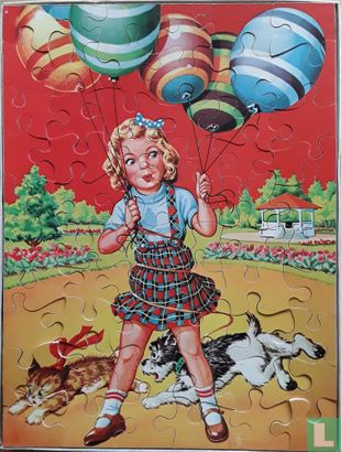 Meisje met ballonnen, hond en kat - Image 3