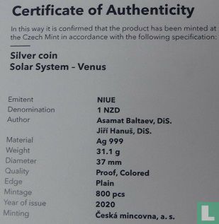 Niue 1 dollar 2020 (PROOF) "Solar system - Venus" - Afbeelding 3