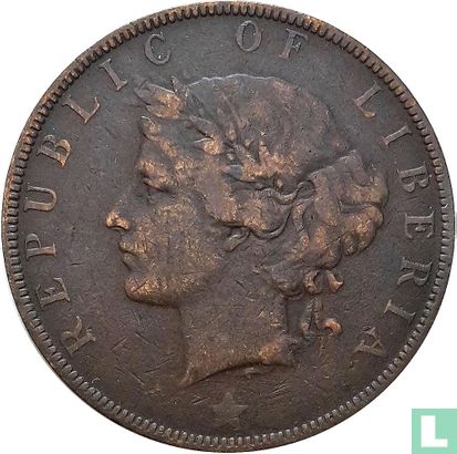 Liberia 2 cents 1896 - Image 2