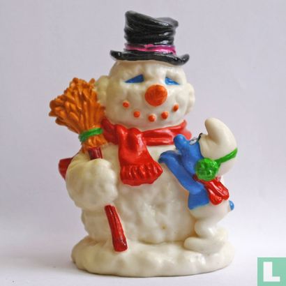 Smurf met sneeuwpop - Afbeelding 1