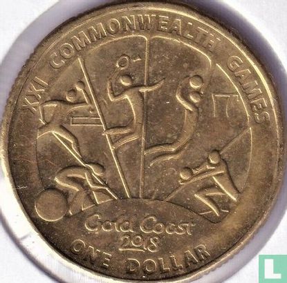 Australia 1 dollar 2018 "Gold Coast Commonwealth Games - Cycling & squash & badminton & basketball & volleyball" - Image 1