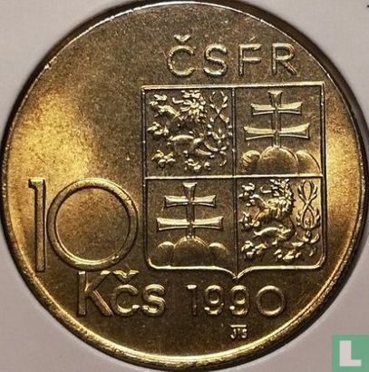 Tchécoslovaquie 10 korun 1990 (RONAI) "140th anniversary Birth of Tomáš Garrigue Masaryk" - Image 1