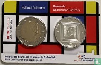 Nederland 2 euro 2020 (coincard - met zilveren medaille) "Piet Mondriaan" - Afbeelding 1