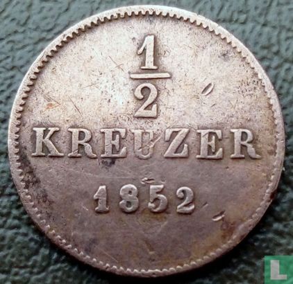 Württemberg ½ kreuzer 1852 - Afbeelding 1