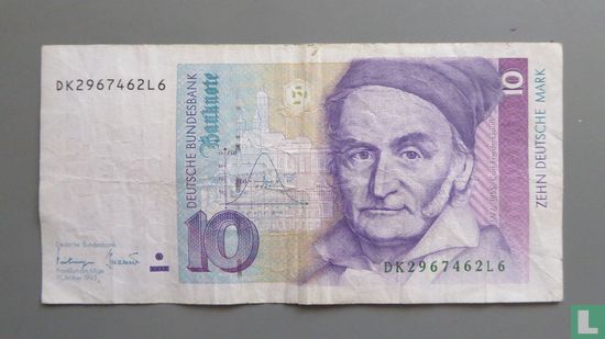 Bundesbank, 10 D-Mark im Jahr 1993 - Bild 2