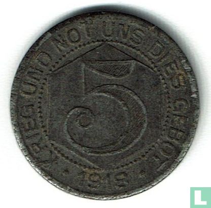 Calw 5 pfennig 1918 (ijzer) - Afbeelding 1