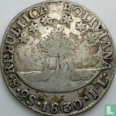 Bolivie 2 soles 1830 (JL) - Image 1