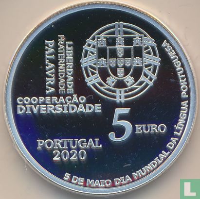 Portugal 5 euro 2020 (PROOF) "World Portuguese language day" - Afbeelding 1