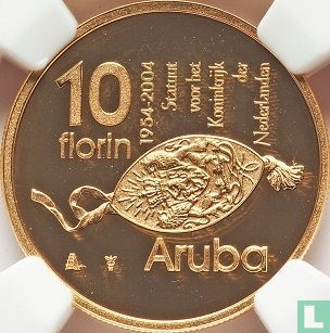 Aruba 10 florin 2004 (PROOF) "50 years Charter for the Kingdom of the Netherlands" - Afbeelding 1