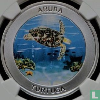 Aruba 5 florin 2019 (PROOF) "Green sea turtle" - Image 2