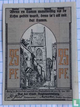 Neubrandenburg, Ville - Reutergeld - 25 Pfennig ND (1922) - Image 1