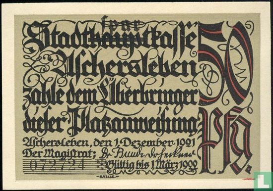 Aschersleben, Stadt - 50 Pfennig (1) 1921 - Image 2