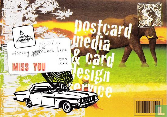 002 - Andaman Postcard "Miss You" - Image 1