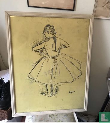 Vintage Degas Poster, Danseuse debout, vue de dos - Afbeelding 1