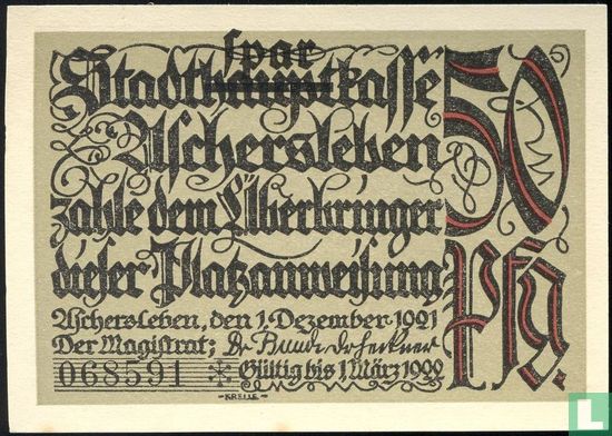 Aschersleben, Ville - 50 Pfennig (2) 1921 - Image 2