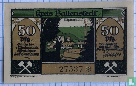 Ballenstedt 50 Pfennig  - Image 1