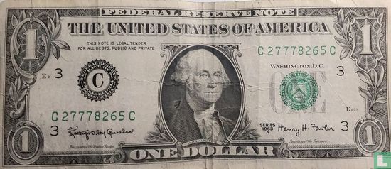 États-Unis 1 dollar 1963 C. - Image 1